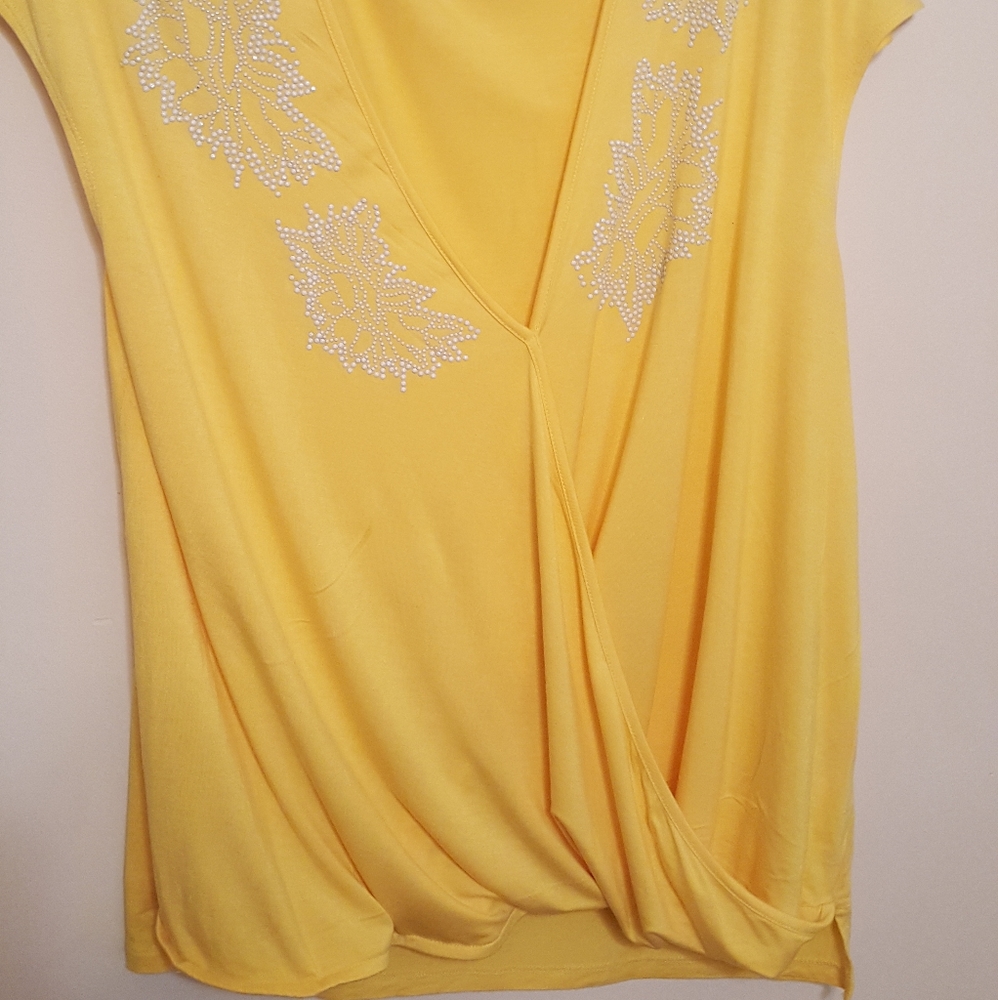 Yellow V-Neck Blouse